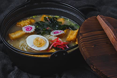 Olla de hierro fundido japonesa para sukiyaki KitchenCraft de 1,5 litros con tapa de madera negra 7