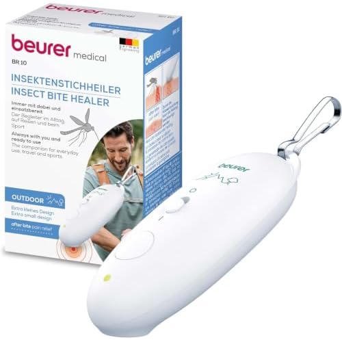 Beurer BR 10 Insektenstichheiler, zur Behandlung von Insektenstichen und -bissen, Stichheiler gegen Juckreiz und Schwellungen, extra kleiner Wärmestift mit Karabinerhaken