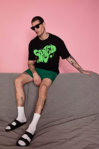 Image of RodZen Men's Cotton Round Neck Printed Oversized Loose Fit T-Shirt