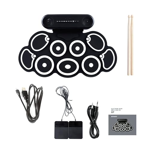 GENYUI Foldable Digital Drum Set Portable Electronic Drum for Children Boy Girl Featuring Silicone and Adjustable Sound Effects