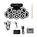 GENYUI Foldable Digital Drum Set Portable Electronic Drum for Children Boy Girl Featuring Silicone and Adjustable Sound Effects