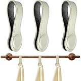 UYEDUJZ 3 Pcs Magnetic Leather Kitchen Towel Clips, Kitchen Towel Holder Bath Hand Towels Hooks for Rods and Racks, Oven Handle Dish Towels Hanger Multi-Purpose Magnetic Hanging Clips (Grey)