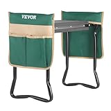 VEVOR Folding Garden Kneeler and Seat Heavy Duty, Widened 8" EVA Foam Pad, Portable Garden Stool with Tool Bags, Gardening Bench to Relieve Knee & Back Pain, Great Gifts for Seniors, Women, Parents