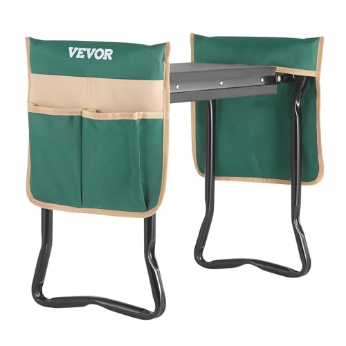 VEVOR Folding Garden Kneeler and Seat Heavy Duty, Widened 8" EVA Foam Pad, Portable Garden Stool with Tool Bags, Gardening Bench to Relieve Knee & Back Pain, Great Gifts for Seniors, Women, Parents