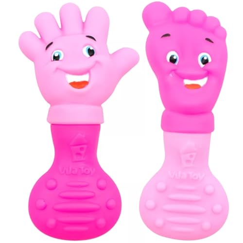 Mordedor Bebê Macio Massageador Gengiva Pezinho Mãozinha (Rosa)