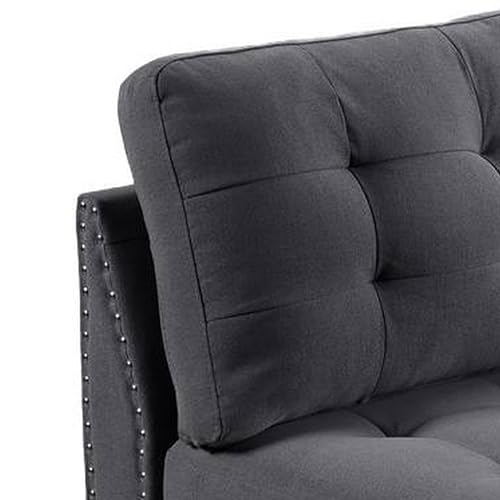 Sillón modular sin brazos chenille gris miniatura 5