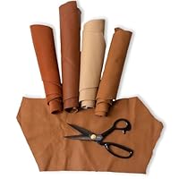 IPEA 500 g Schnitte aus echtem italienischem Leder Farbe Hellbraun in verschiedenen Farbtönen, Dicke und Art – 4 hochwertige Lederstücke in verschiedenen Formen – Leder – handgefertigt