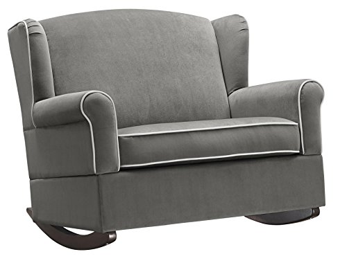Image of Baby Relax Lainey Wingback, Super-Wide Nursery Rocker, Graphite Gray - Color: Gray