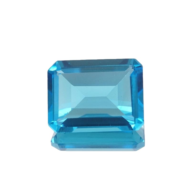 Topaze bleue rectangulaire 9x7 mm radiant pour création de bijoux DIY