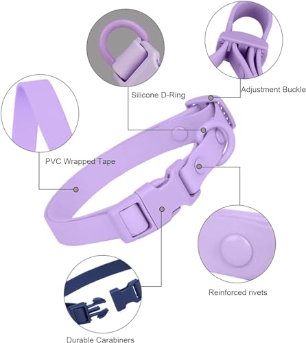 Wasserdichtes Hundehalsband, verstellbar und geruchsdicht, für große, mittelgroße und kleine Hunde, Haustierhalsbänder, weich, bequem, ohne Nackenbelastung, Himmelblau, Größe L