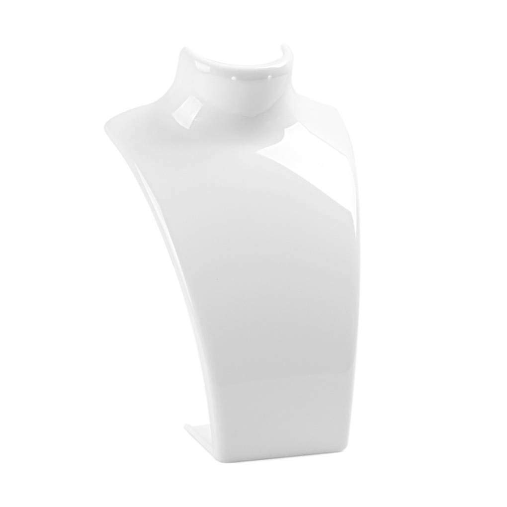 Techting White Acrylic Jewelry Necklace Pendant Earrings Organizer,Plastic Mannequin Bust Stand,Earrings Plastic Mannequin Bust Display Stand Organizer Holder