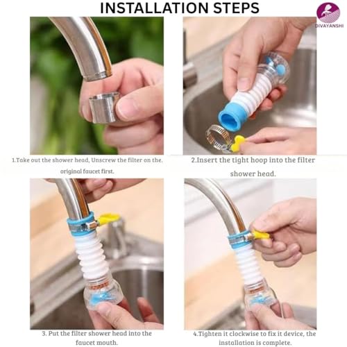 Image of DIVAYANSHI Tap Filter for Kitchen Sink - Tap Shower & Water Tap Nozzle, Multipurpose Tap Filter Nozzle for Kitchen, Bathroom & Handwash, gardening, Durable & Splash-Proof (Pack of 2)