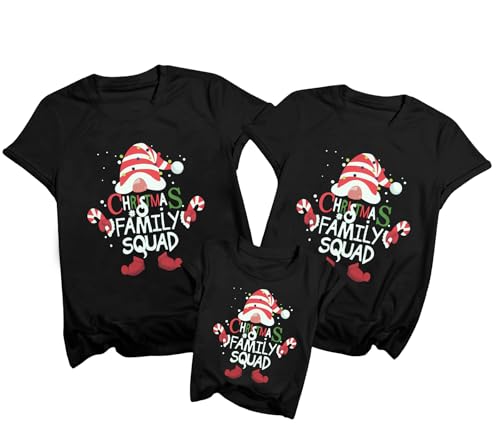 Family Christmas Shirts Merry Christmas Matching Outfits Xmas Graphic Tees Holiday Short Sleeve Tops