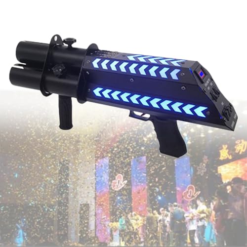 XRSMOU Cañón Lanzador De Confeti De Mano, Máquina Electrónica De Chorro De Confeti, para Fiesta, Club, Boda, Bar (WithLEDlight)
