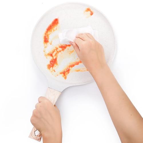 Antihaft Crepe Pfanne, 26cm Pfannkuchen flache Pfanne mit Spreizer, Antihaftbeschichtung Induktion Dosa Tawa Pan für Alle Herd, Induktion kompatibel, PFOA frei (weiß) – Bild 6