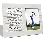 HALUOSI Picture Frame, Thank You for Loving Me As Your Own, 10X8 inches, Tabletop or Wall Mount, Fathers Gift 02, Rustic Engineered Wood