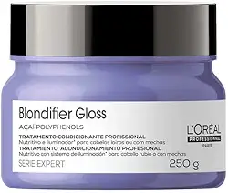 L'Oréal Professionnel Máscara Capilar Blondifier Gloss, Restaura e Ilumina os Fios, Para Cabelos Loiros e Descoloridos, Cabelos Nutridos e Tons Amarelados Neutralizados, 250g