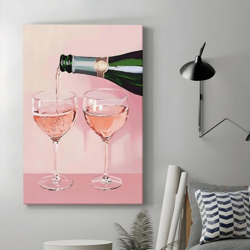 Décoration murale de prestige avec cette toile rose de 60 x 80 cm