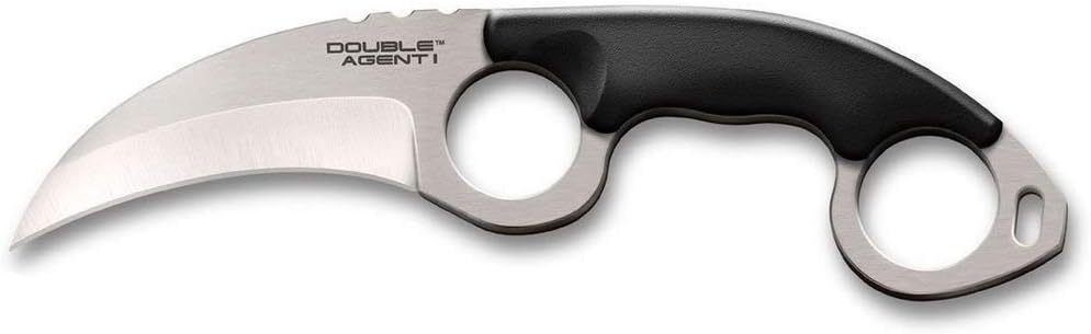 Cold Steel 9000623 Double Agent I Fixed Plain Edge Blade Knife, Black