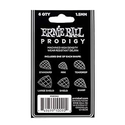 Ernie Ball Lot de 6 médiators Prodigy, 1,5 mm, noir - Les Beatles, Paul McCartney, John Lennon, RIngo Starr, George Harrison Ernie Ball Lot de 6 médiators Prodigy, 1,5 mm, noir – Image 2