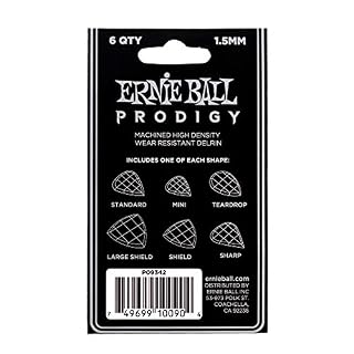 Ernie Ball Lot de 6 médiators Prodigy, 1,5 mm, noir - Les Beatles, Paul McCartney, John Lennon, RIngo Starr, George Harrison Ernie Ball Lot de 6 médiators Prodigy, 1,5 mm, noir – Image 2