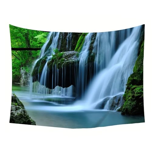 Tenture murale de salon forêt verte et blanche 150 cm - 5