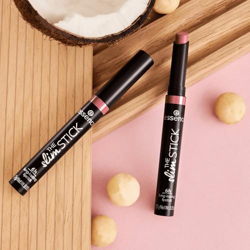 essence THE slim STICK Rouge à lèvres n° 104 Rose Longue durée Nourrissant Résultat express Couleurs intenses Mat Végétalien Sans parfum Sans alcool Sans parabène 2 paquet (1,7 g)