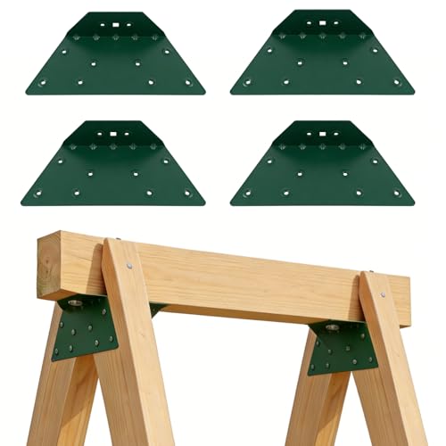 EZ Frame Wooden Swing Accessories, A-Frame Bracket for Swing Set Swing Beam, Swing Fitting, High Strength Support, Green, 4Pcs