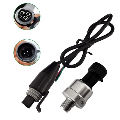 Flylin Drucktransmitter Drucksensor, 0.5-4.5V 1/8NPT Sensor Transducer Druck mit Kabel, Edelstahl, für Öl, Kraftstoff, Luft, Gas, Wasser, Gastank, Dieseltank (100PSI)