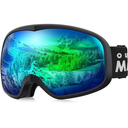 OutdoorMaster Owl Ski Goggles OTG, Snow Snowboard Goggles for Men Women Youth, Anti-Fog, 100% UV Protection