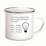 Humorous Optometry Gift for Ophthalmologists and Ophthalmology Professionals 12oz Enamel Silver Mug