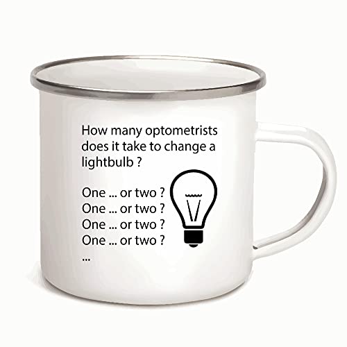 Humorous Optometry Gift For Ophthalmologists And Ophthalmology Professionals 12Oz Enamel Silver Mug #TOP2