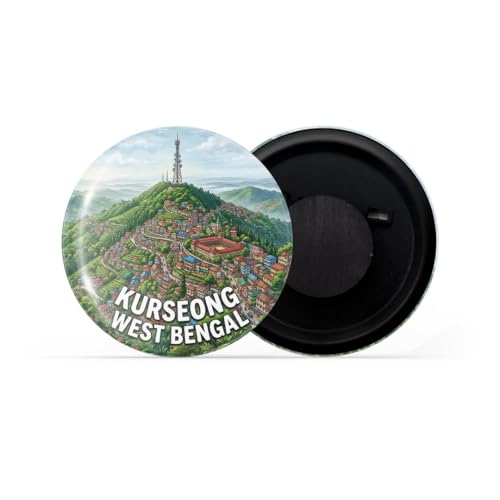 Image of dhcrafts Fridge Magnet Multicolor West Bengal Kurseong West Bengal Glossy Finish Design Pack of 1 (58mm)