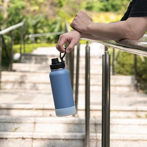 Image of koodee Insulated Water Bottle, 32 oz Stainless Steel Double Wall Vacuum Wide Mouth Sport Bottle with Leakproof Spout Lid (Royal Blue)