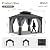 Aoxun 10' X 12' Hardtop Gazebo with Drainage System, Aluminum Outdoor Gazebo with Galvanized Steel Double Roof, Patio Permanent Metal Pavilion with Netting, for Garden, Deck, Grey