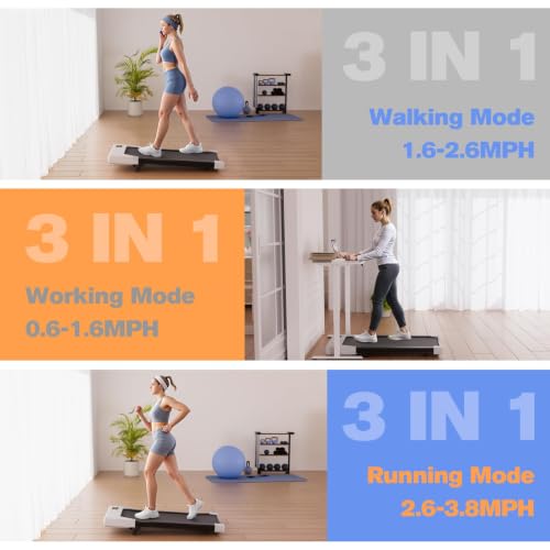 Image of 6% Incline 300 lbs Walking Pad Under Desk Treadmill | Quiet portable mini treadmill for home office with app & remote control. 100% pre-assembled and slim space-saving design.