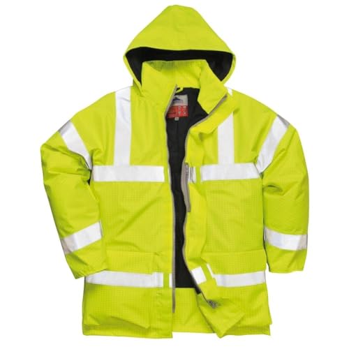Portwest S778 Waterproof Bizflame Rain Hi-Vis Antistatic FR Jacket Yellow, Large