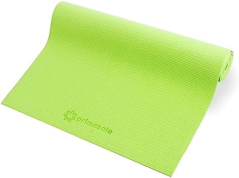 Primasole Yoga Mat with Carry Strap for Yoga Pilates Fitness and Floor Workout at Home and Gym 1/4 thick (Lime Green Color) PSS91NH004A