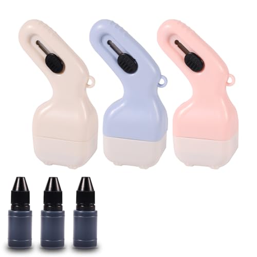 3pcs Guard Your ID Stamp Roller with 3pcs Refill Inks,