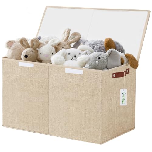 Bagnizer Large Toy Storage Box with Lids, Collapsible Sturdy Baby Storage Organizer Chest Bin Basket for Kids, Boys, Girls, Playroom, Nursery, Bedroom, Closet 25