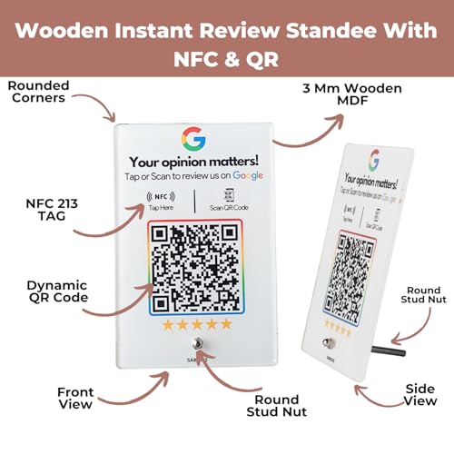 Wooden (White Printed) Review NFC Standee by tinydabba - 4