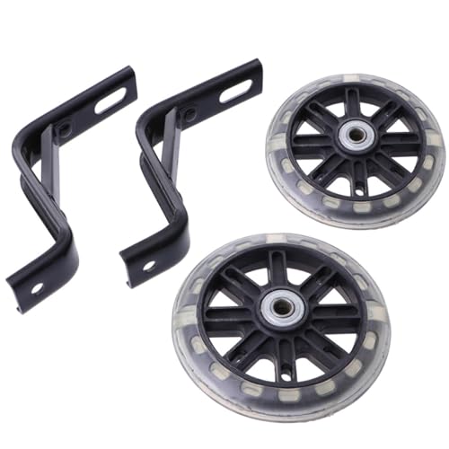 Ruedas de entrenamiento para bicicleta Mikinona con soporte de 18 pulgadas, estabilizadores auxiliares silenciosos con luz intermitente, color negro miniatura 1