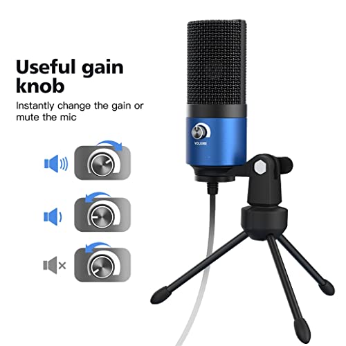 Microphone de studio USB condensateur cardioïde pour PC portable et enregistrement