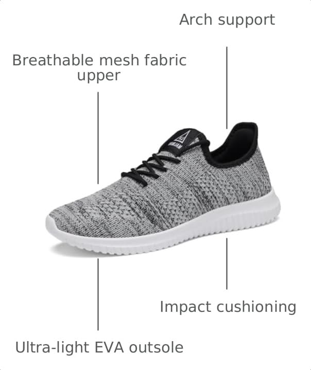 Image of VAMJAM Men's Running Shoes Ultra Lightweight Breathable Walking Shoes Non Slip Athletic Fashion Sneakers Mesh Workout Casual Sports Shoes
