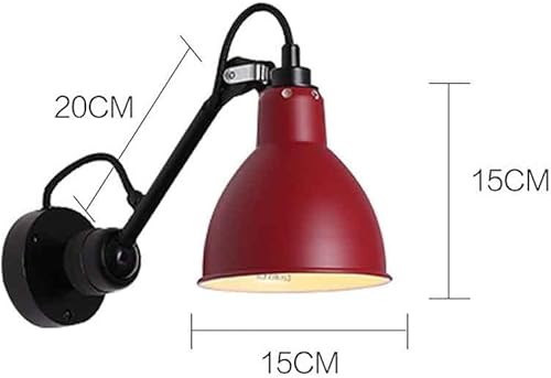 Miniatura 7 de Sconces Wall Light Creative Retro Adjustable Wall Lamp, Vintage Wall Mount Light, Metal for Bedside Light Source Lámpara de Pared (Yellow)