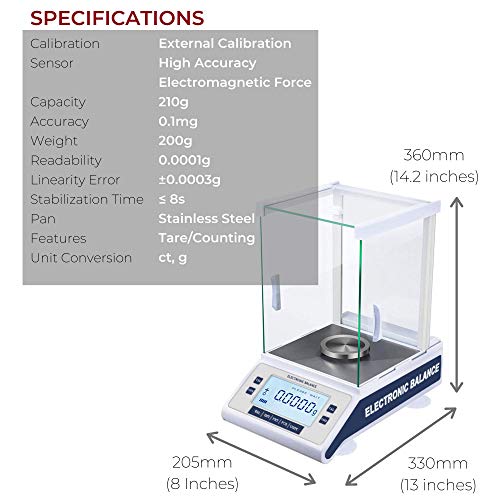 American Fristaden Lab External Calibration Analytical Balance, High Precision Balance For Professional Use #TOP5