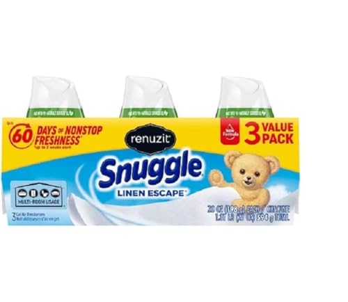 Image of Renuzit Snuggle Solid Gel Air Freshener, Linen Escape Scent, 7 Oz, 12 Count