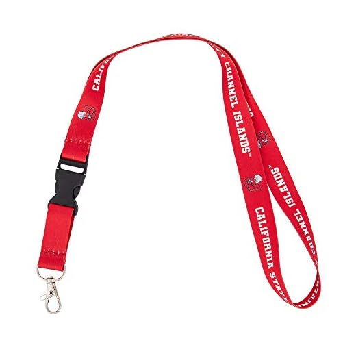 Desert Cactus Cal State Channel Islands University Lanyard California Ekho the Dolphin Car Keys ID Badge Holder Keychain Detachable Breakaway Snap Buckle (Red)