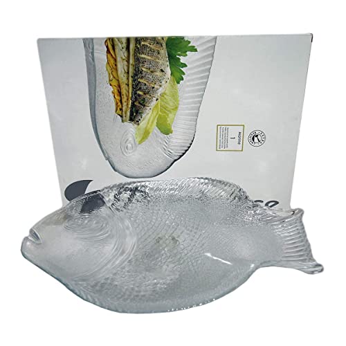 Pasabahce Marine Crystal Clear Glass Fish Shaped Dish Plate 10258 #TOP2