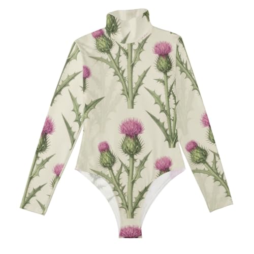 Body moldeador sexy para mujer con cuello alto y mangas largas GuoChe